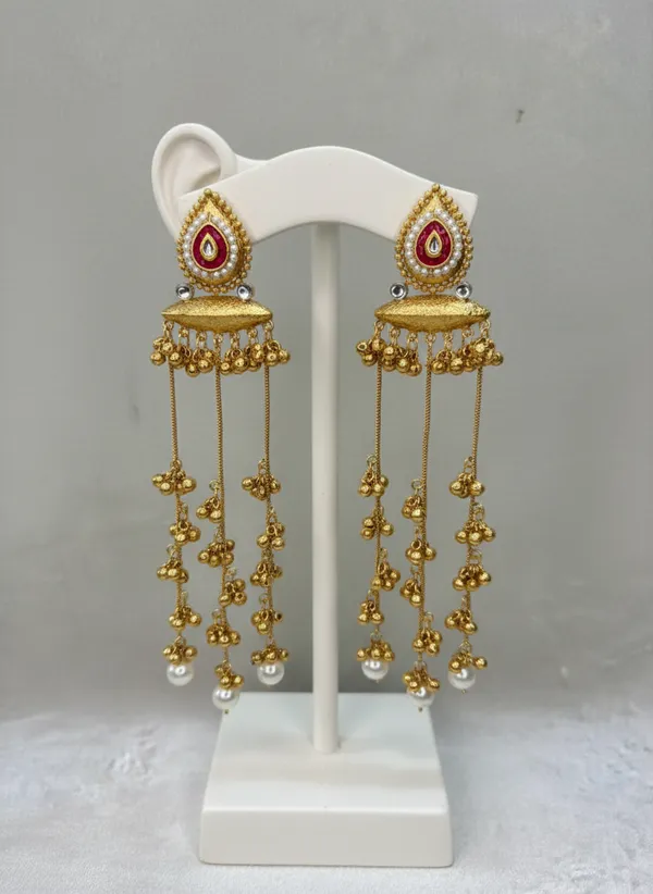 Kashmiri_Earrings_Gold-Plated_Earring_Traditional_Long_Sahara_Style