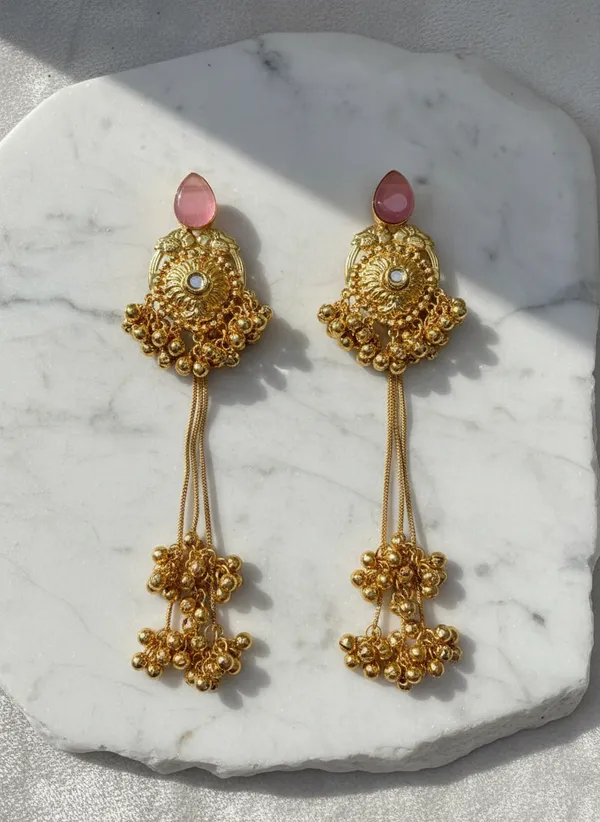 Kashmiri_Earrings_Gold-Plated_Earring_Long_Drop_Ghungroo