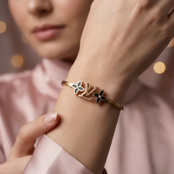 Luxury_Gold-Tone_Monogram_Bracelet