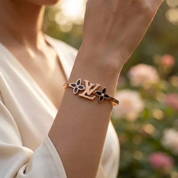 Luxury_Gold-Tone_Monogram_Bracelet