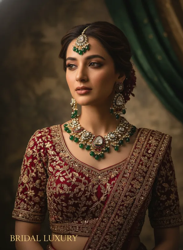 Indian_Set_Kundan_And_Emerald_Bead_Traditional_Jewelry_Set