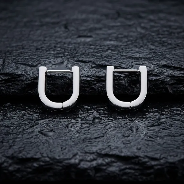 Minimalist_Sleek_Silver_U-Shape_Huggie_Pair_Of_Earrings