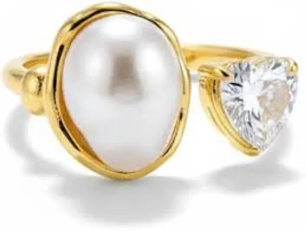 Elegant_Pearl_And_Heart_Open_Wrap_Ring_-_Size_7