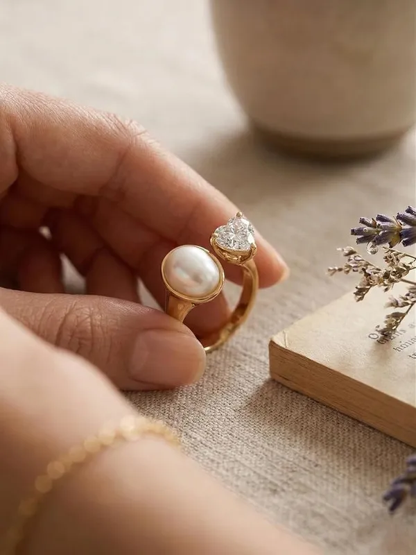 Elegant_Pearl_And_Heart_Open_Wrap_Ring_-_Size_7