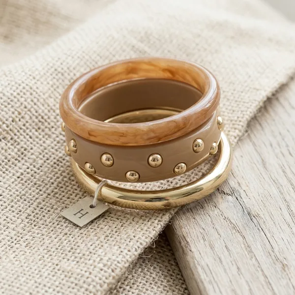 Resin_and_Gold_Tone_Bangle_Bracelet_Set_Bohemian_Stack