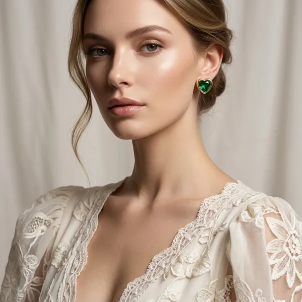 Radiant_Emerald-Green_Heart_Gold-Toned_Pair_Of_Earrings
