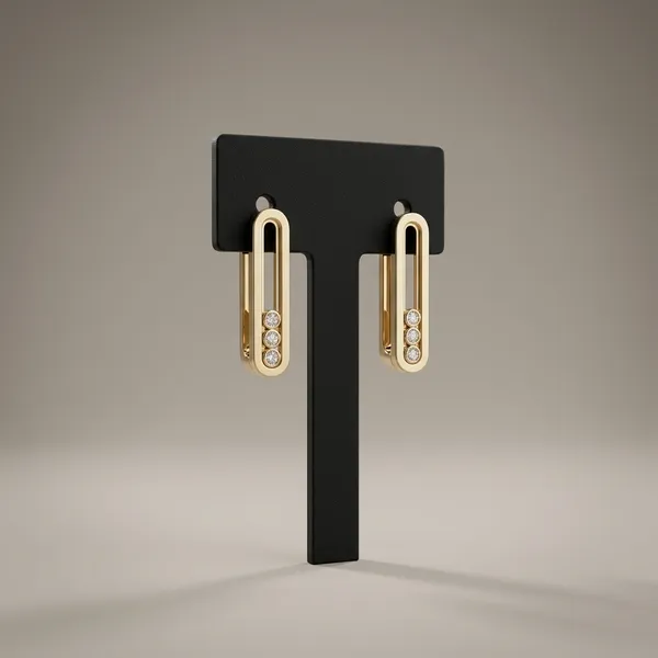 Elegant_Gold-Toned_Crystal-Accentuated_Oval_Drop_Pair_Of_Earrings