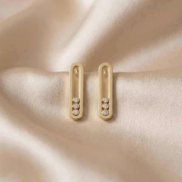 Elegant_Gold-Toned_Crystal-Accentuated_Oval_Drop_Pair_Of_Earrings