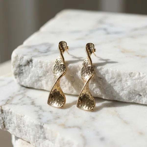 Golden_Textured_Twisted_Earrings