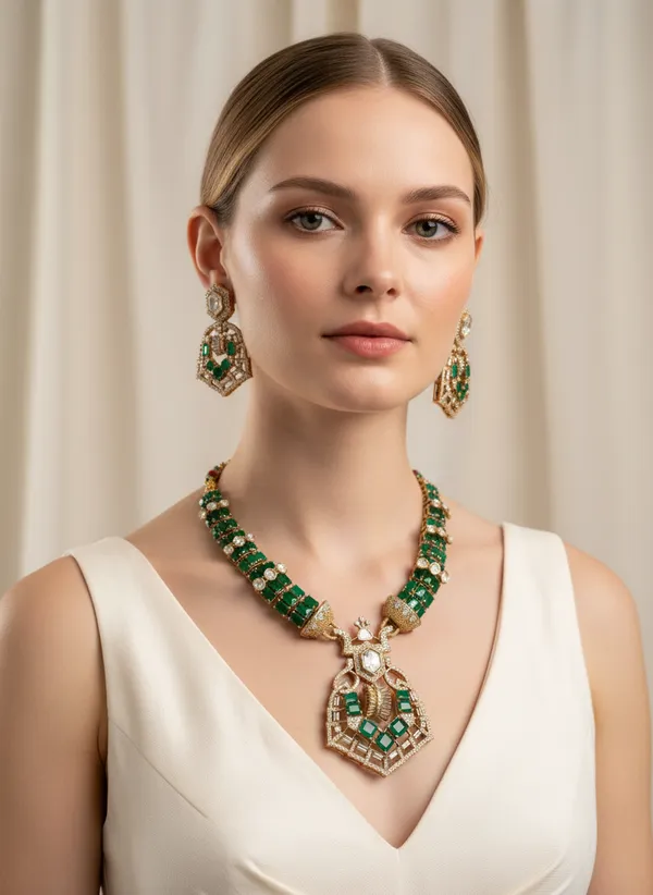 Indian_Set_Gold-Plated_Emerald_Green_Kundan_Jewelry_Set_Traditional_Bridal_Style