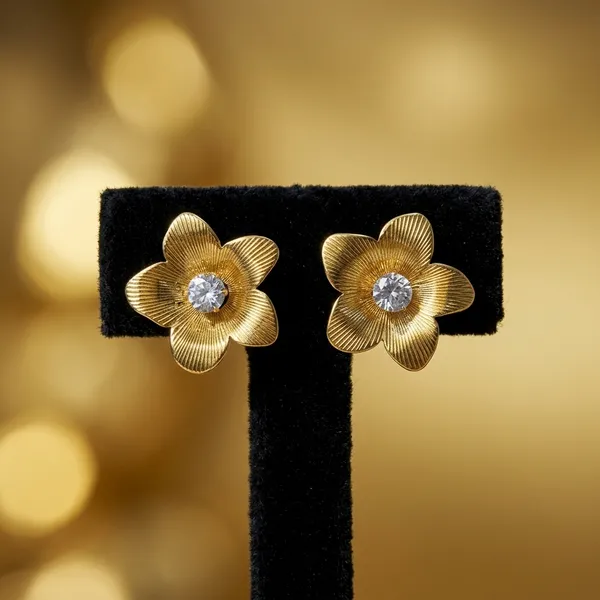 Golden_Bloom_Crystal-Centered_Stud_Pair_Of_Earrings