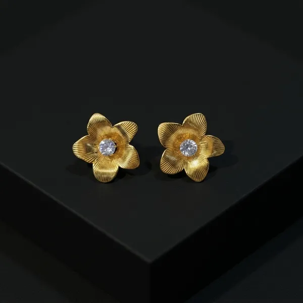 Golden_Bloom_Crystal-Centered_Stud_Pair_Of_Earrings