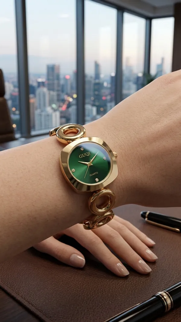 Neofashy_Emerald_Orbit_Luxe_Gold_Bracelet_Watch_for_Women