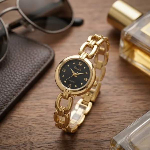 Nimi_House_Noir_Elegance_Gold_Bracelet_Watch_For_Women