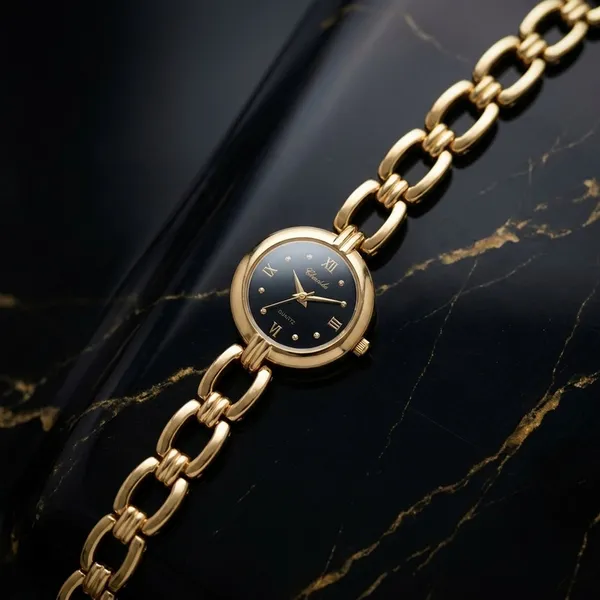 Nimi_House_Noir_Elegance_Gold_Bracelet_Watch_For_Women