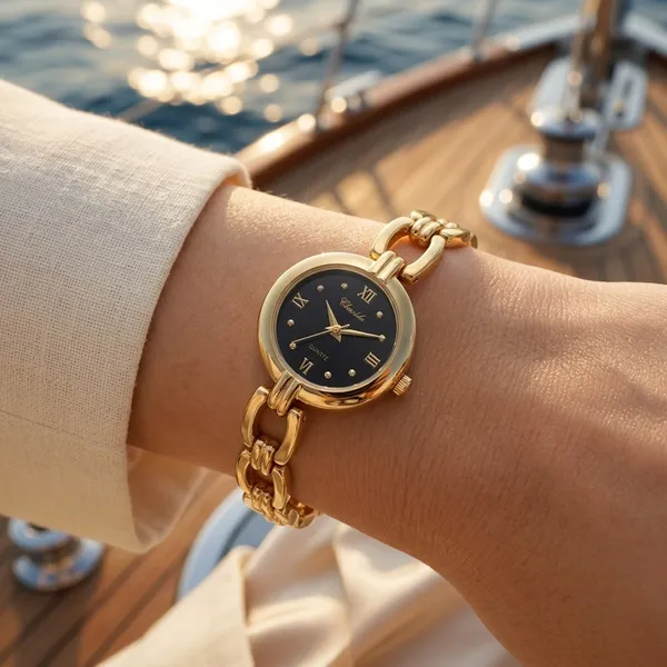 Nimi_House_Noir_Elegance_Gold_Bracelet_Watch_For_Women
