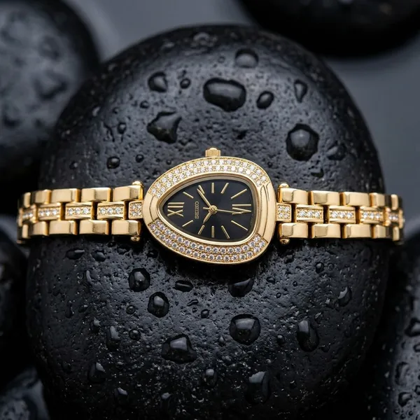 Nimi_House_Noir_Teardrop_Crystal_Gold_Bracelet_Watch_For_Women