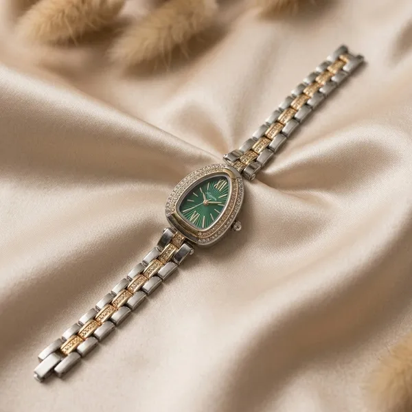 Nimi_House_Emerald_Dual_Tone_Crystal_Bracelet_Watch_For_Women