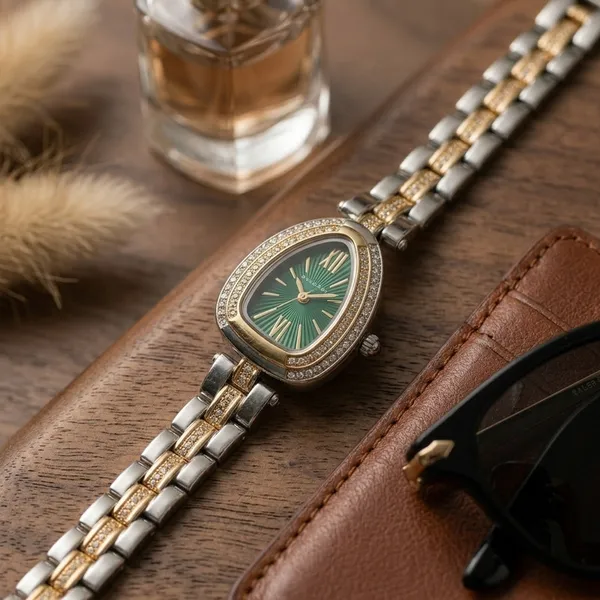 Nimi_House_Emerald_Dual_Tone_Crystal_Bracelet_Watch_For_Women