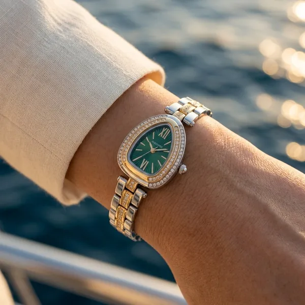 Nimi_House_Emerald_Dual_Tone_Crystal_Bracelet_Watch_For_Women