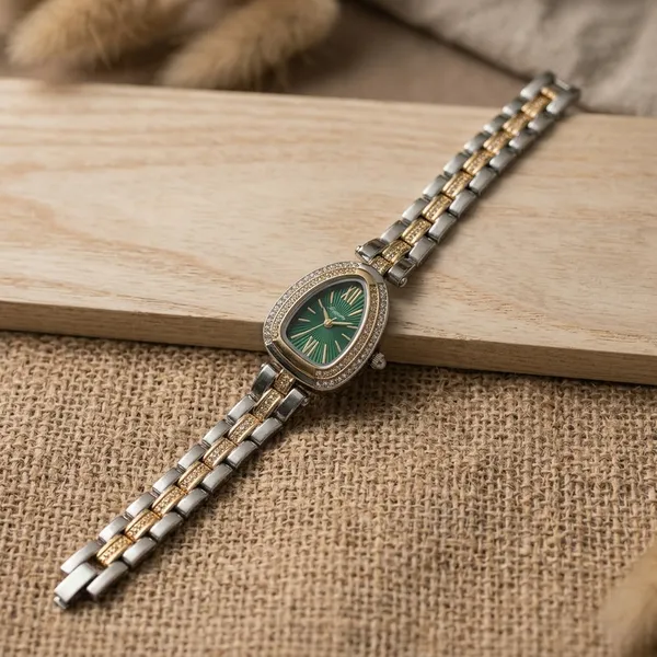 Nimi_House_Emerald_Dual_Tone_Crystal_Bracelet_Watch_For_Women