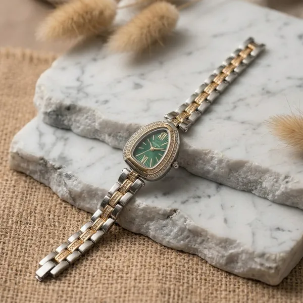 Nimi_House_Emerald_Dual_Tone_Crystal_Bracelet_Watch_For_Women