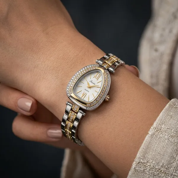 Nimi_House_Ivory_Dual_Tone_Crystal_Teardrop_Watch_For_Women