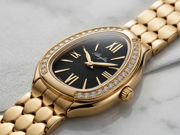 Luxury_Women's_Gold_Serpent_Watch_with_Diamond_Bezel_and_Black_Dial