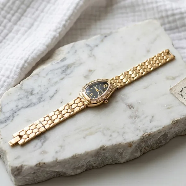 Luxury_Women'S_Gold_Serpent_Watch_With_Diamond_Bezel_And_Black_Dial