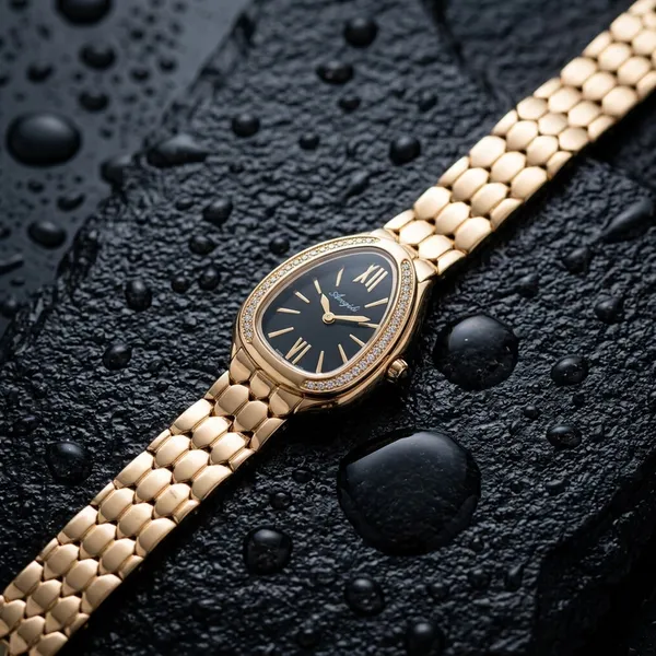 Luxury_Women'S_Gold_Serpent_Watch_With_Diamond_Bezel_And_Black_Dial