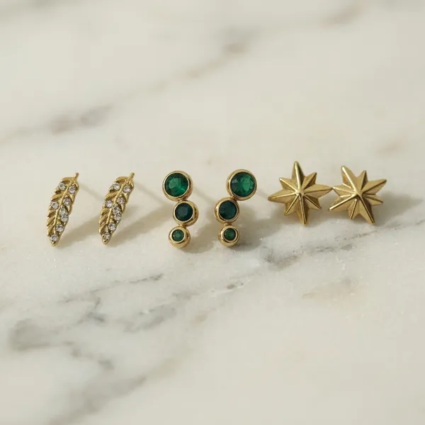 Celestial_And_Nature-Inspired_Gold-Plated_Stud_Earring_Set