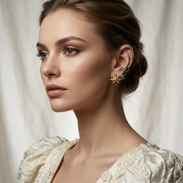 Celestial_And_Nature-Inspired_Gold-Plated_Stud_Earring_Set