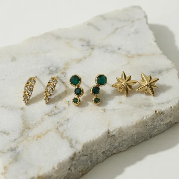 Celestial_And_Nature-Inspired_Gold-Plated_Stud_Earring_Set
