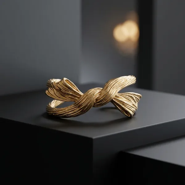 Sculpted_Gold_Knot_Cuff