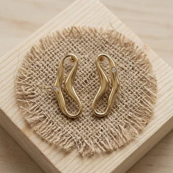 Abstract_Fluid_Gold_Earrings