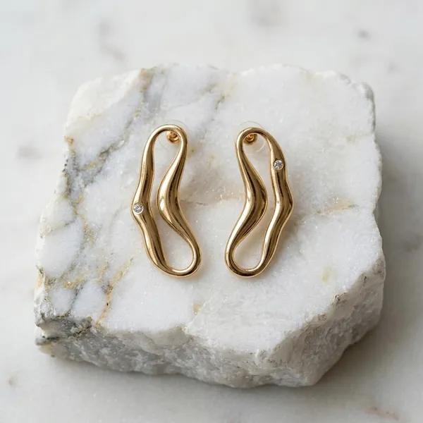 Abstract_Fluid_Gold_Earrings