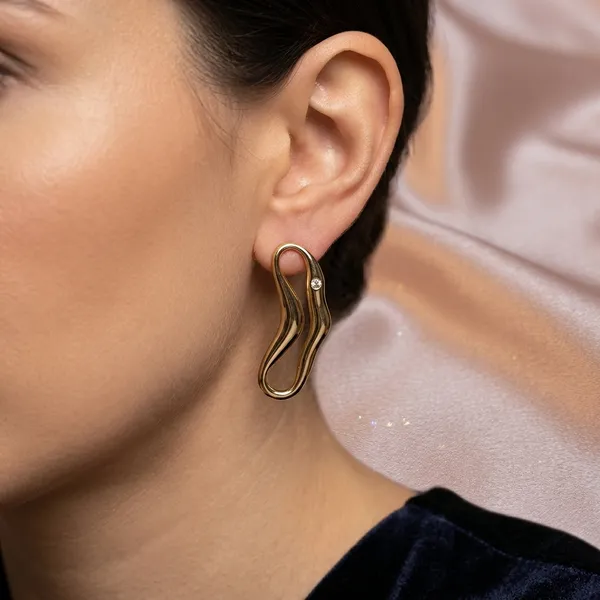 Abstract_Fluid_Gold_Earrings