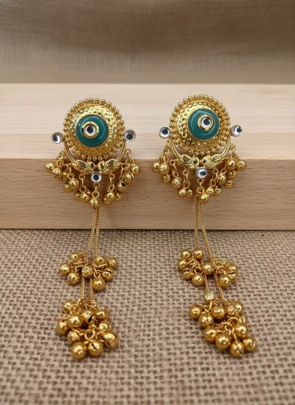 Kashmiri_Earrings_Gold_Plated_Earring_Traditional_Kundan_Drop