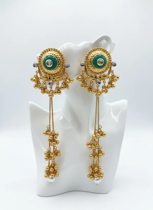 Kashmiri_Earrings_Gold_Plated_Earring_Traditional_Kundan_Drop