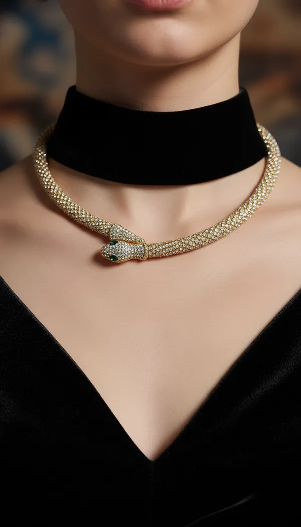 Anti_Tarnish_Crystal_Snake_Choker_Necklace_with_Emerald_Green_Eyes