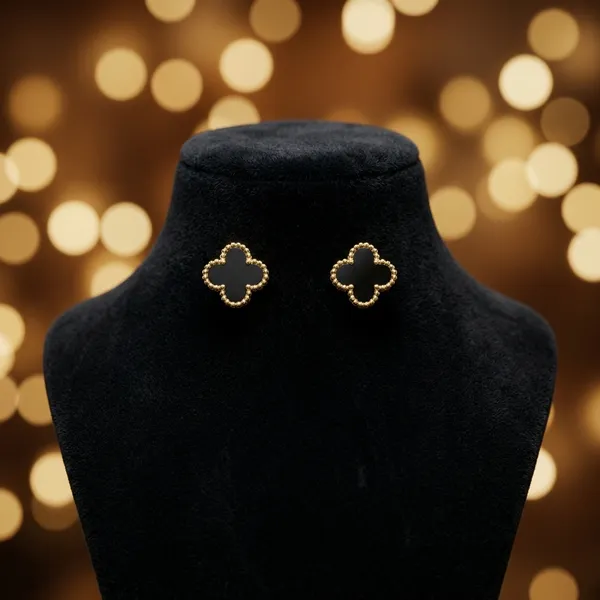 Black_Clover_Stud_Earrings_For_Women_|_Gold-Tone_Lucky_Alhambra_Inspired_Earrings_-_Pack_Of_2
