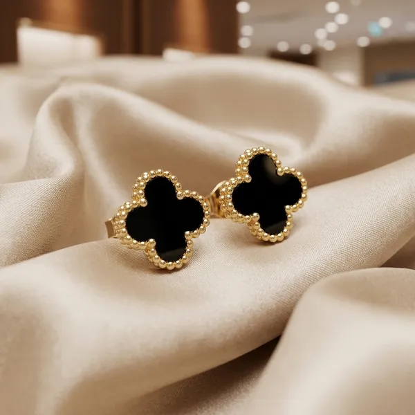 Black_Clover_Stud_Earrings_For_Women_|_Gold-Tone_Lucky_Alhambra_Inspired_Earrings_-_Pack_Of_2