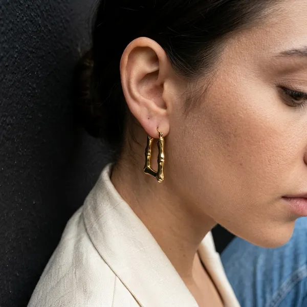 Golden_Bamboo_Rectangular_Hoop_Earrings
