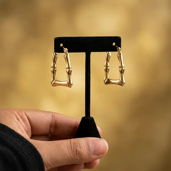 Golden_Bamboo_Rectangular_Hoop_Earrings