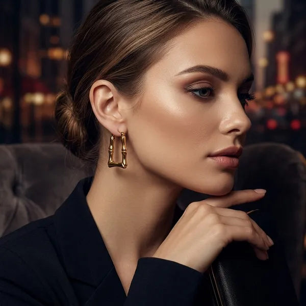 Golden_Bamboo_Rectangular_Hoop_Earrings