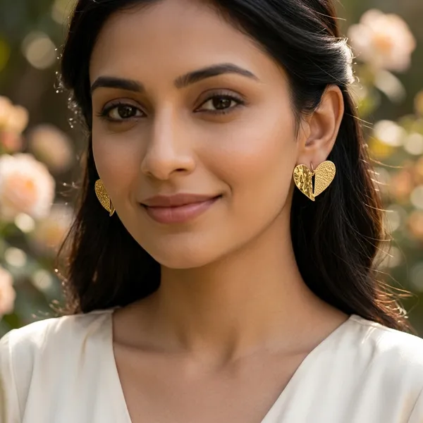 Textured_Golden_Split_Heart_Drop_Earrings