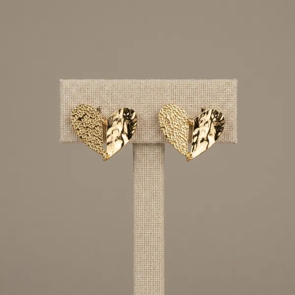 Textured_Golden_Split_Heart_Drop_Earrings