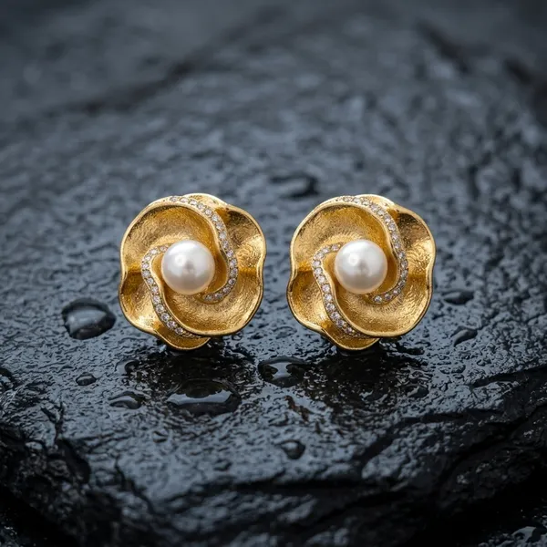 Vintage_Golden_Bloom_Pearl_Stud_Earrings