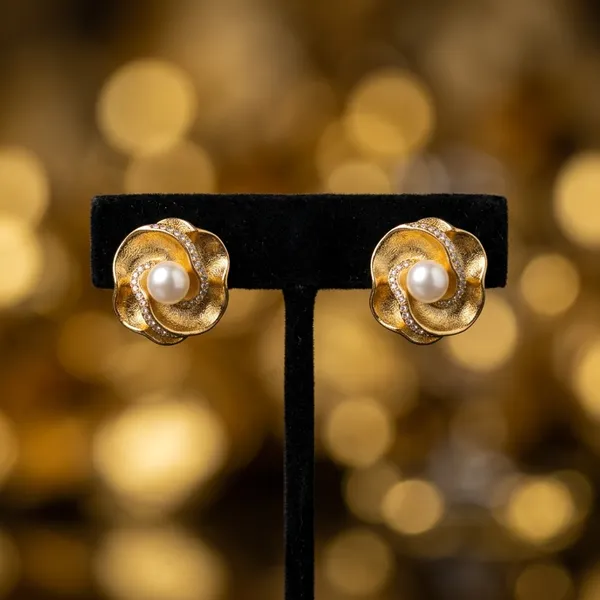 Vintage_Golden_Bloom_Pearl_Stud_Earrings