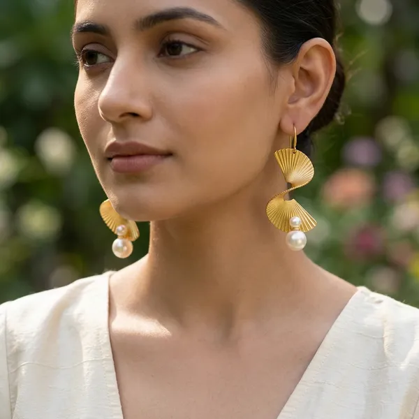 Golden_Spiral_Fan_Earrings